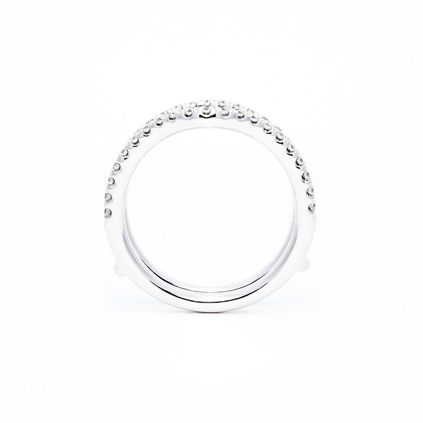 14K White Gold .55ctw Curved Diamond Ring Guard