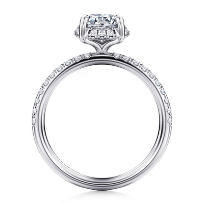 Gabriel 14K White Gold 0.255ctw 4 Prong Style Diamond Semi-Mount Engagement Ring