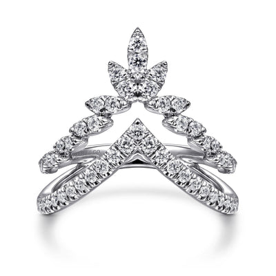 Gabriel 14K White Gold .52ctw Fancy Diamond Fashion Ring