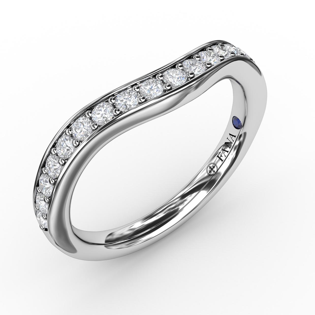 Fana 14K White Gold 0.33ctw Curved Diamond Band