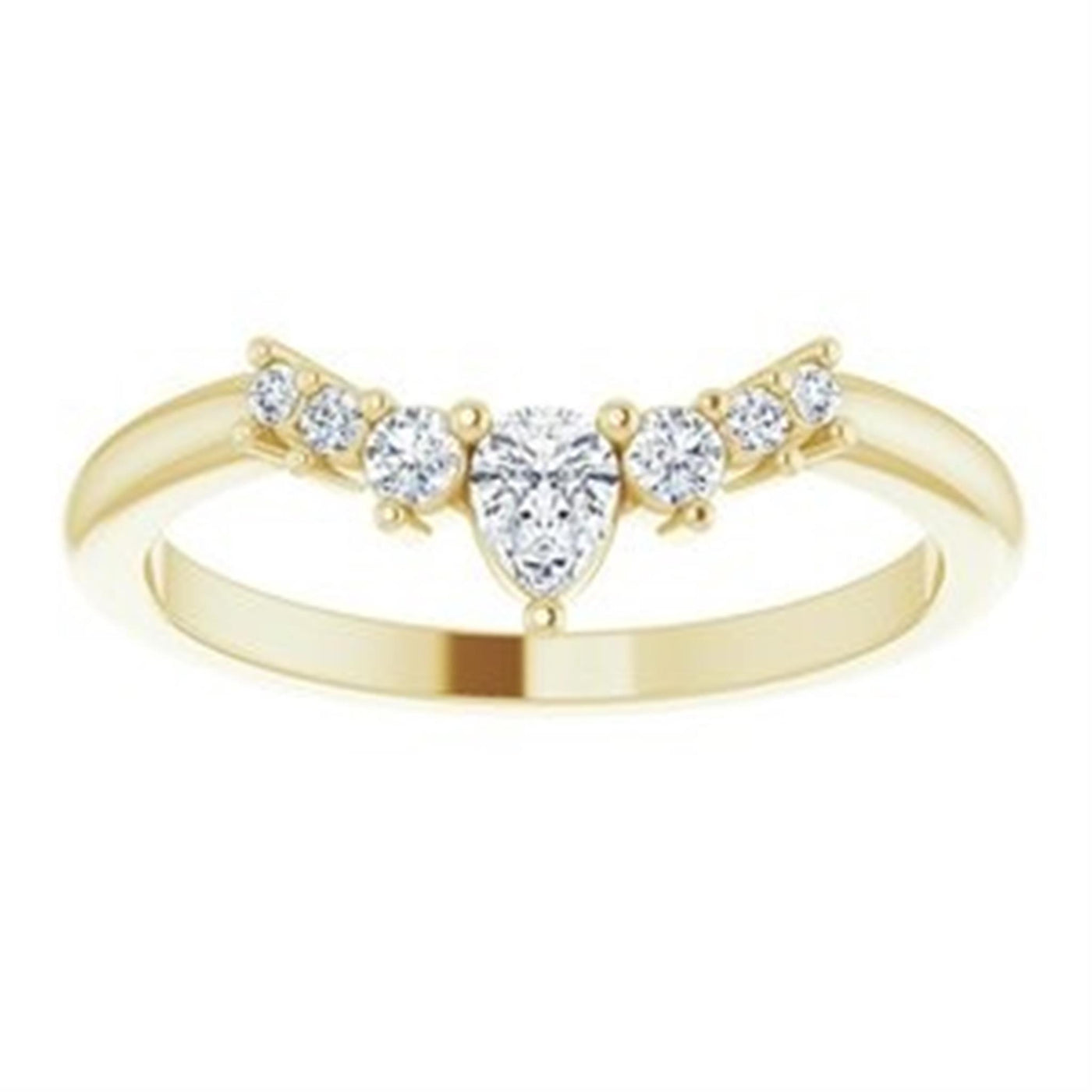 Ever & Ever 14K Yellow Gold .25ctw Curved Diamond Band