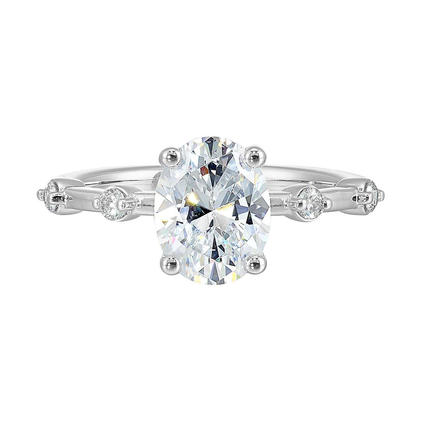 14K White Gold .13ctw 4 Prong Style Diamond Semi-Mount Engagement Ring