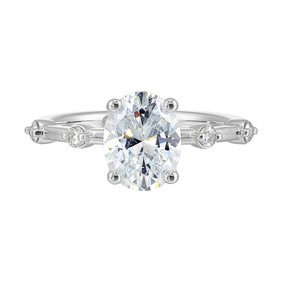 14K White Gold .13ctw 4 Prong Style Diamond Semi-Mount Engagement Ring