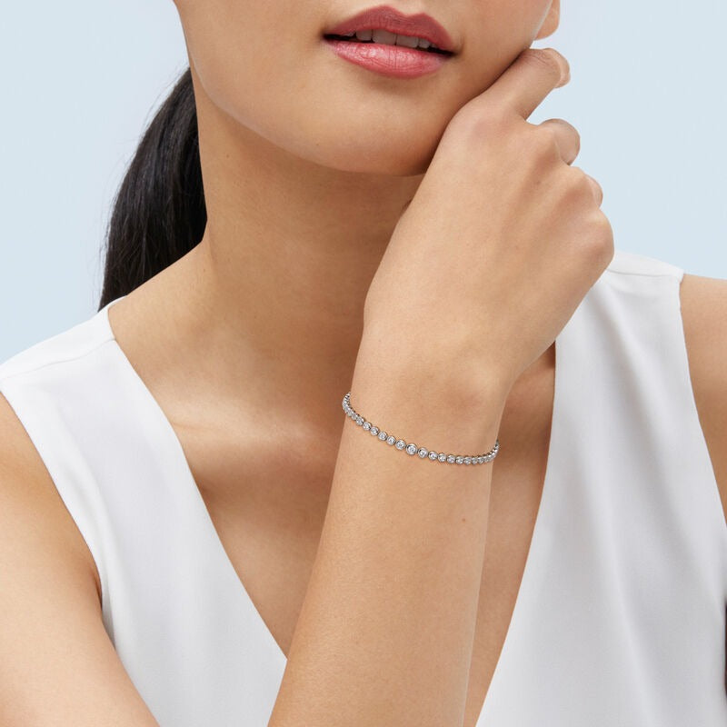 Armadani 14K White Gold Tennis Style Lab Grown Diamond Bracelet