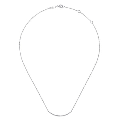 Sterling Silver 16" Adjustable Curved Bujukan Style Bar Necklace