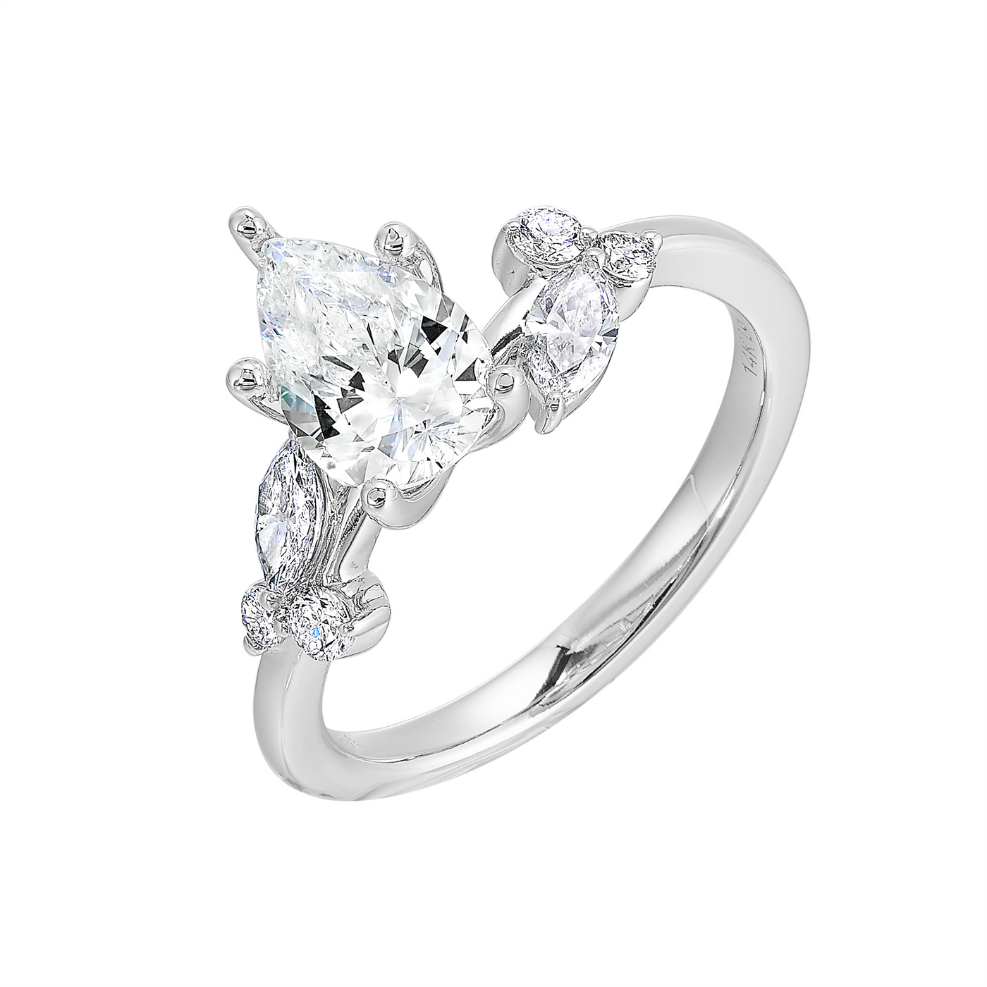 14K White Gold 1.77ctw 5 Prong Lab Grown Diamond Engagement Ring