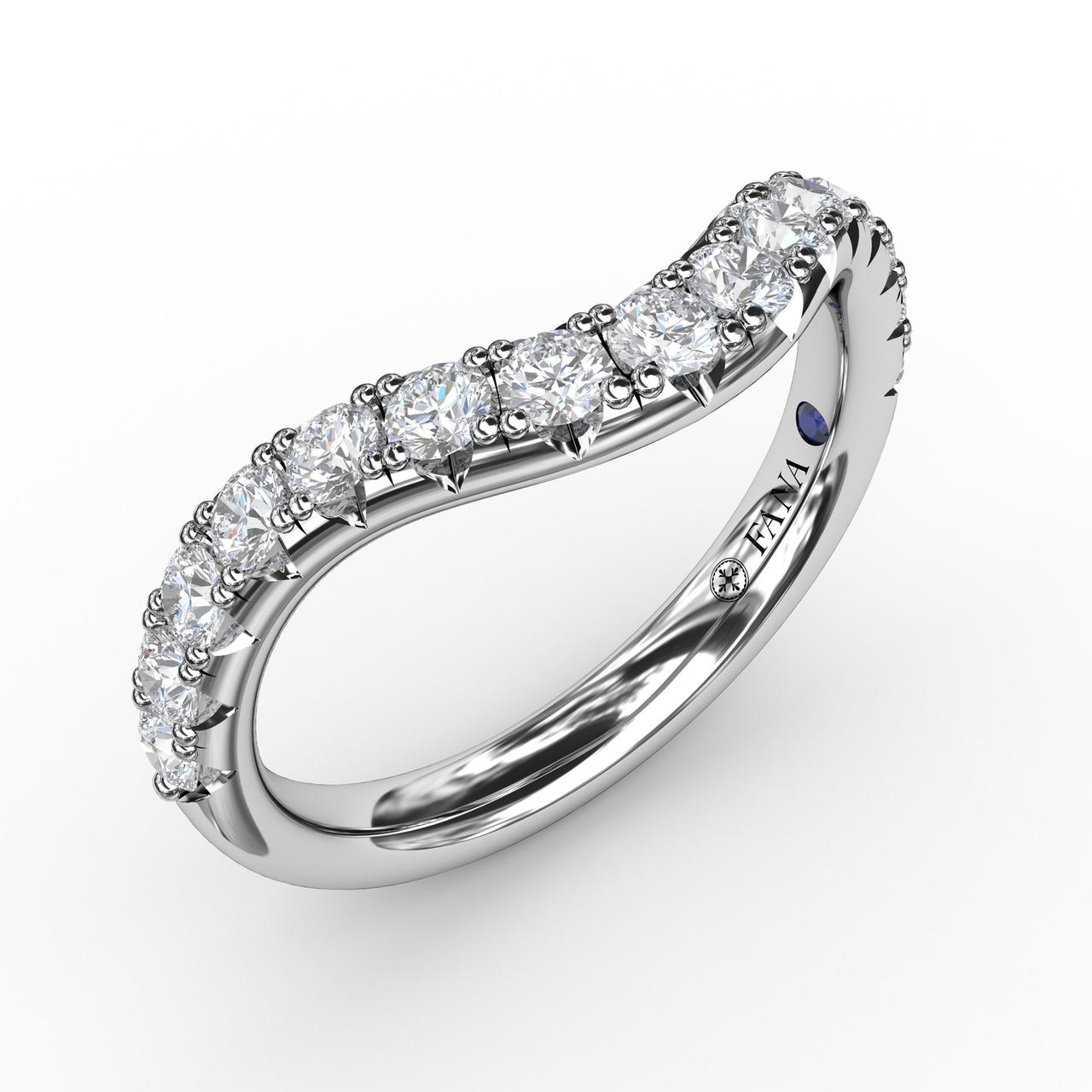 Fana 14K White Gold 0.66ctw Curved Diamond Band