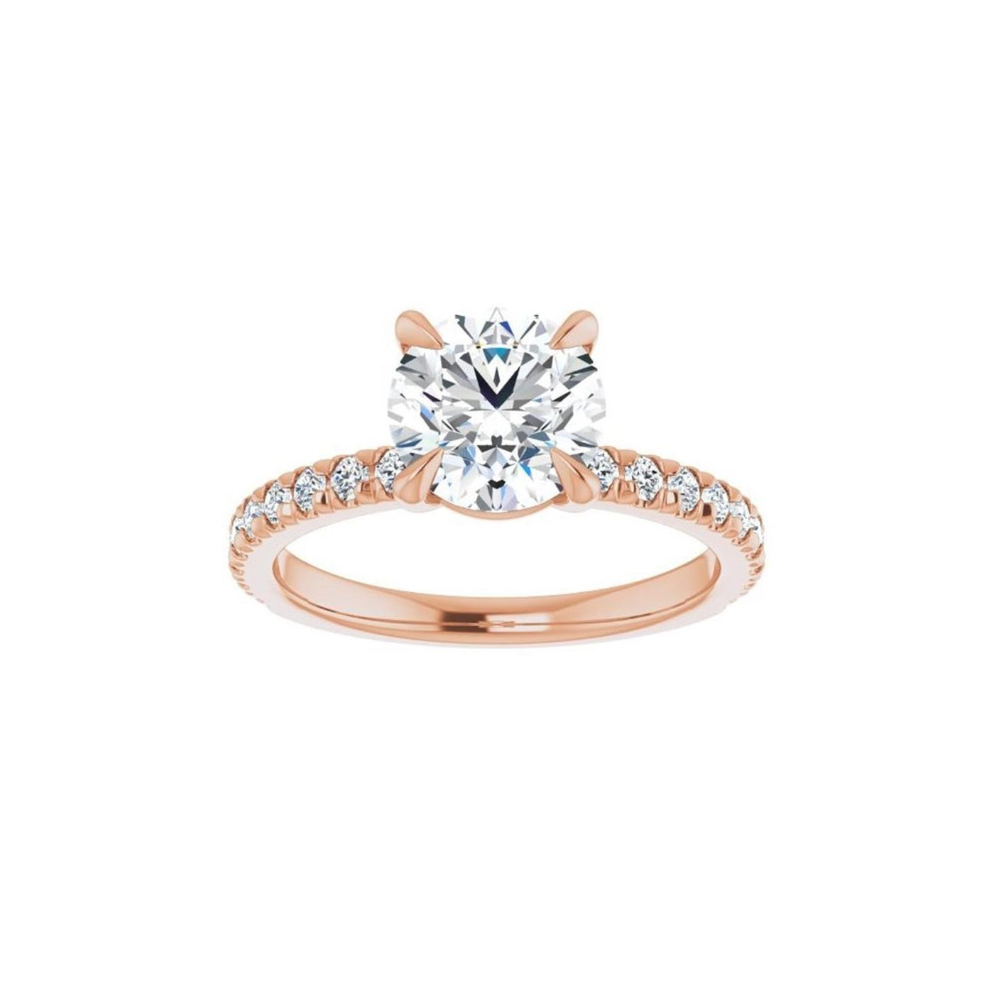 Ever & Ever 14K Rose Gold .38ctw 4 Prong Style Diamond Semi-Mount Engagement Ring