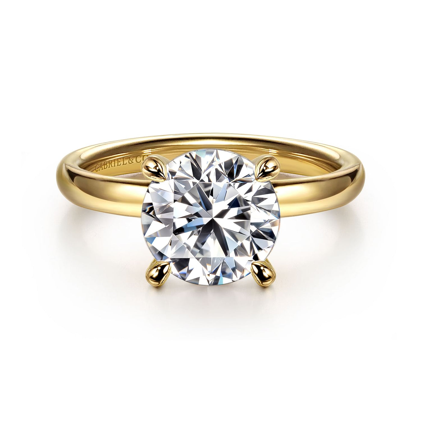 Gabriel 14K Yellow Gold 4 Prong Style Diamond Semi-Mount Engagement Ring