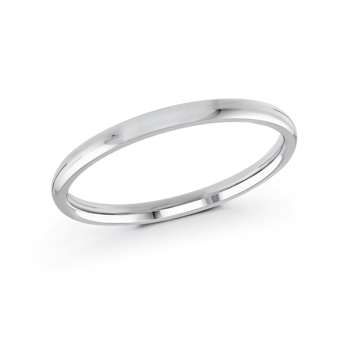 Malo 14K White Gold 2mm Domed Wedding Band