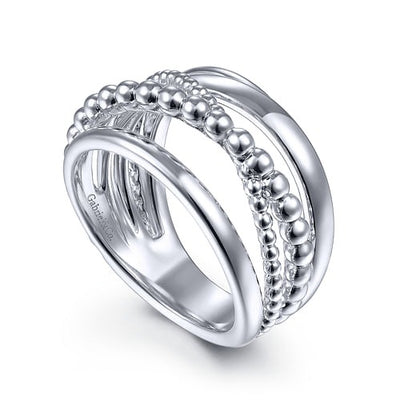 Gabriel Sterling Silver Criss Cross Bujukan Style Ring