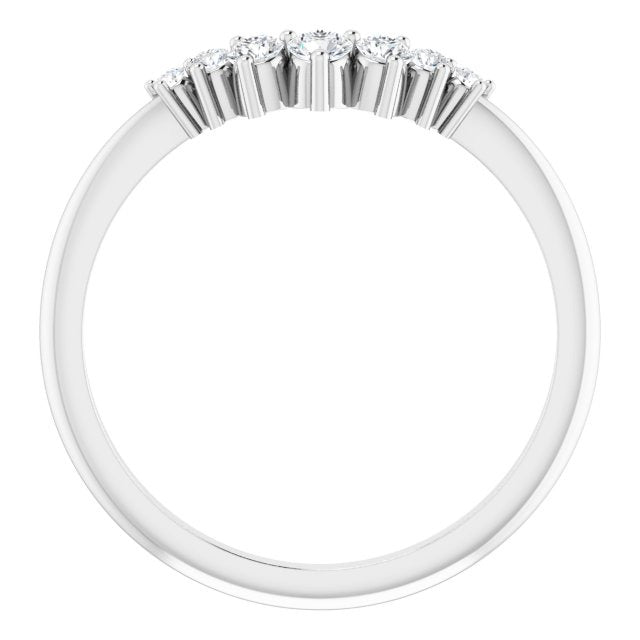 Ever & Ever 14K White Gold .20ctw Curved Tiara Style Diamond Wedding Band