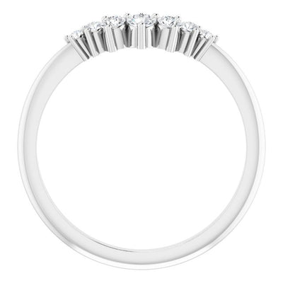 Ever & Ever 14K White Gold .20ctw Curved Tiara Style Diamond Wedding Band