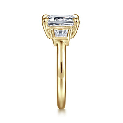 Gabriel 14K Yellow Gold .30ctw 4 Prong Style Diamond Semi-Mount Engagement Ring