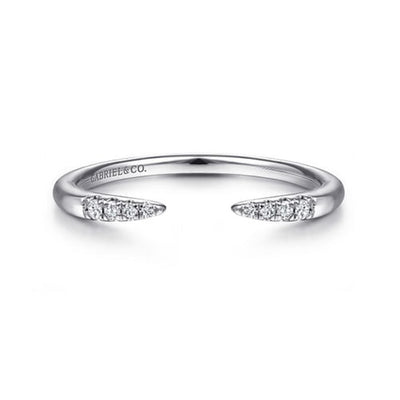 Gabriel 14K White Gold .06ctw Cuff Style Tapered Band