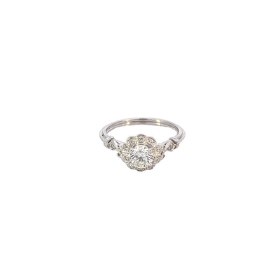14K White Gold 0.68ctw 4 Prong Diamond Engagement Ring