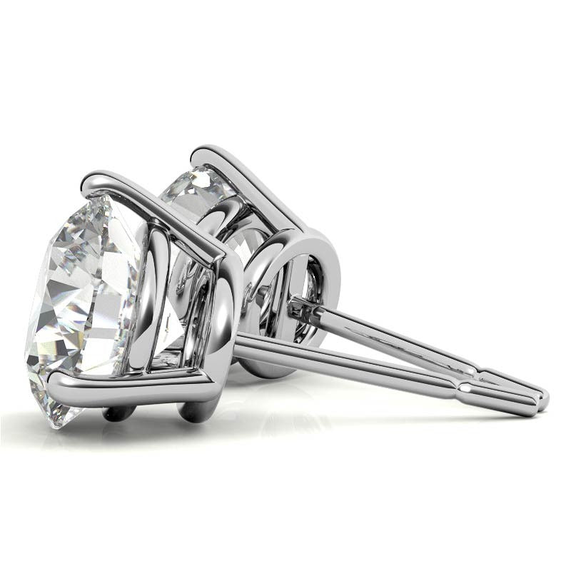 14K White Gold 0.33ctw Diamond Stud Earrings in Three Prong Basket Settings