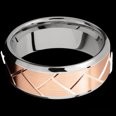 Lashbrook 14K White & Rose Gold 8mm Flat Wedding Band