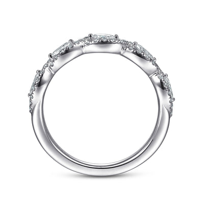 Gabriel 14K White Gold 0.50ctw Fancy Diamond Band