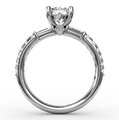 Fana 14K White Gold .49ctw 4 Prong Style Diamond Semi-Mount Engagement Ring