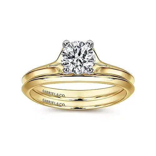 Gabriel 14K Yellow Gold 4 Prong Style Diamond Semi-Mount Engagement Ring