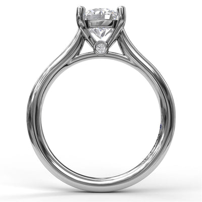 Fana 14K White Gold .04ctw 4 Prong Style Diamond Semi-Mount Engagement Ring