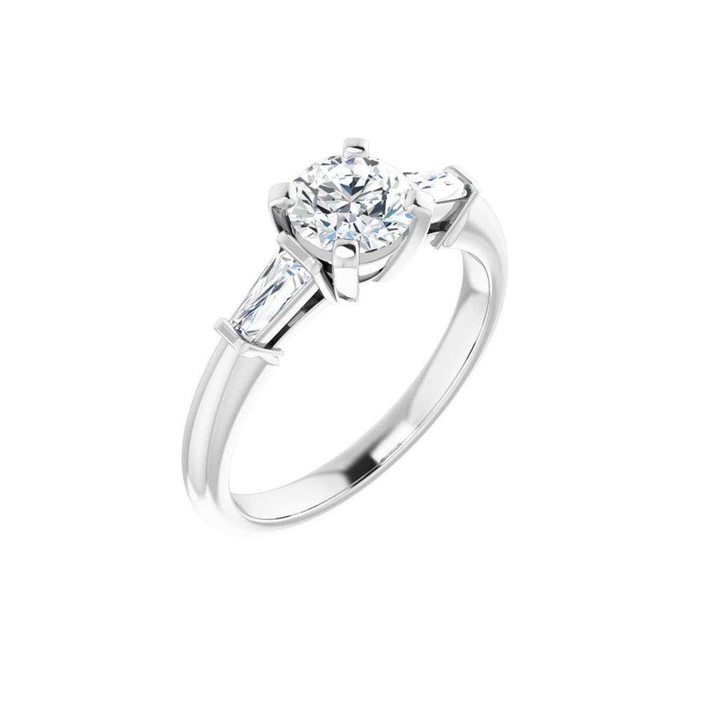 14K White Gold .25ctw Three Stone Style Diamond Semi-Mount Engagement Ring