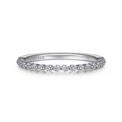 Gabriel 14K White Gold 0.25ctw Diamond Wedding Band