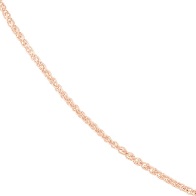 14K Rose Gold 1mm 22" Adjustable Wheat Chain