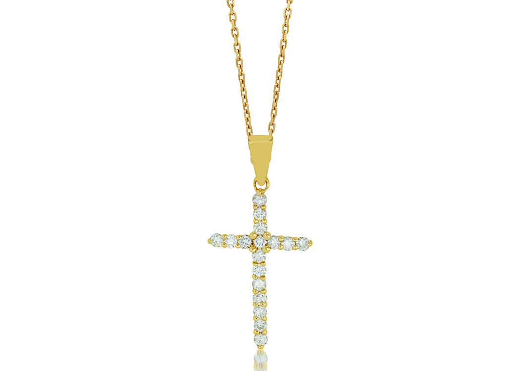 14K Yellow Gold .35ctw Cross Style Pendant