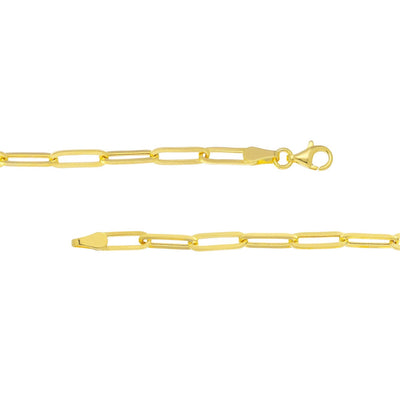 14K Yellow Gold 8" Solid Paper Clip Fashion Bracelet