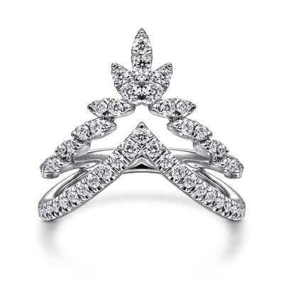 Gabriel 14K White Gold .52ctw Fancy Diamond Fashion Ring