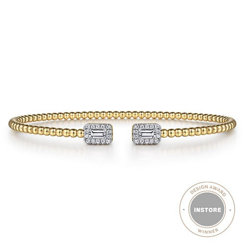 Gabriel 14K Yellow Gold 0.32ctw 6.25" Bangle Style Diamond Bracelet