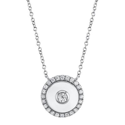 Estate 14K White Gold .37ctw Circle Style Pendant