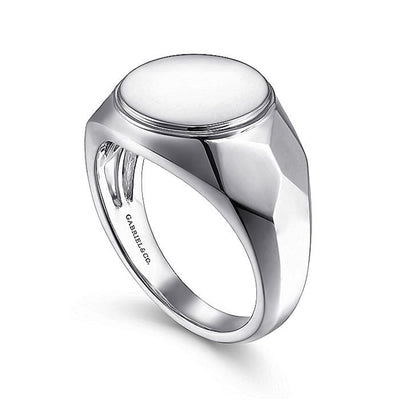 Gabriel Sterling Silver Signet Signet Style Men's Ring