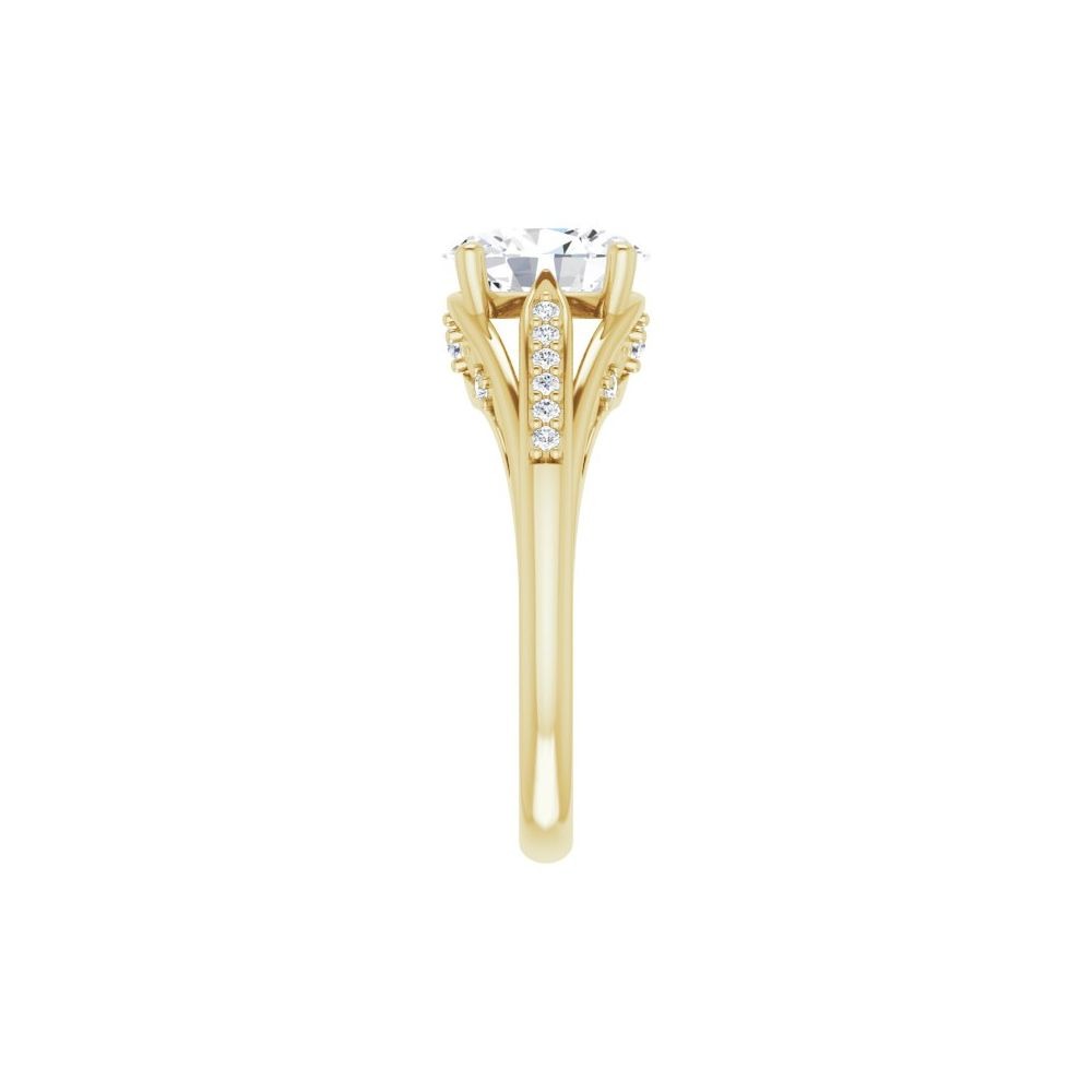 Ever & Ever 14K Yellow Gold .12ctw 4 Prong Style Diamond Semi-Mount Engagement Ring