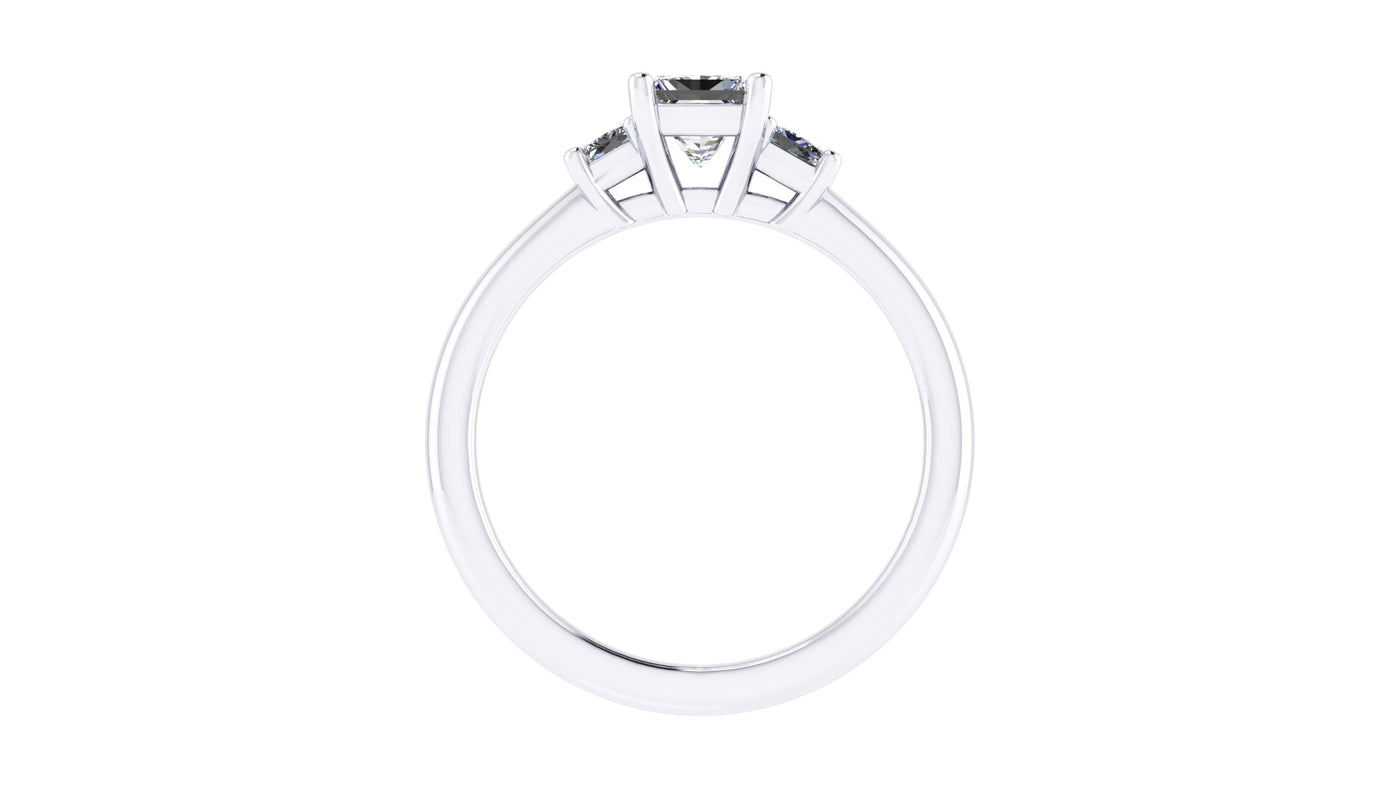 14K White Gold 0.96ctw 4 Prong Engagement Ring by Thollot