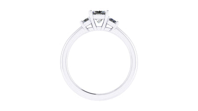 14K White Gold 0.96ctw 4 Prong Engagement Ring by Thollot