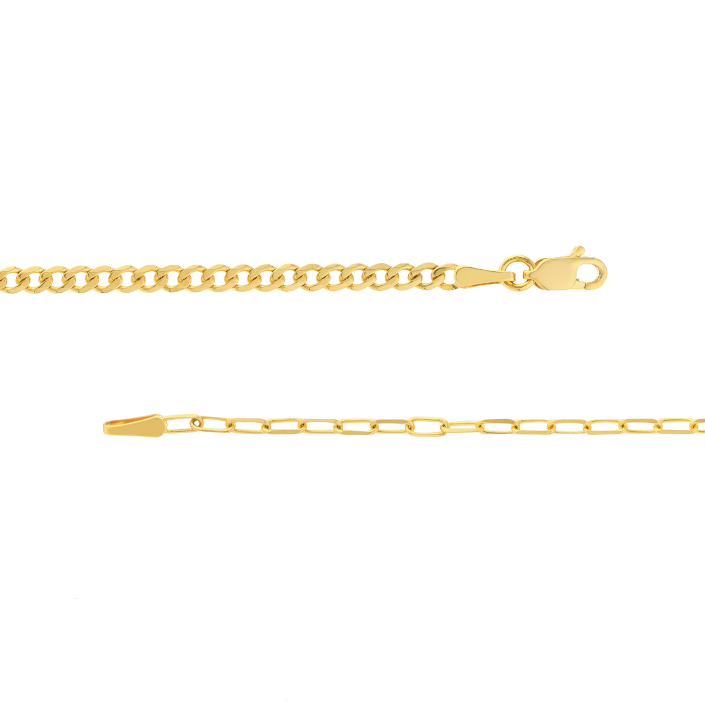 14K Yellow Gold 1.95mm 20" Polished Paper Clip Chain