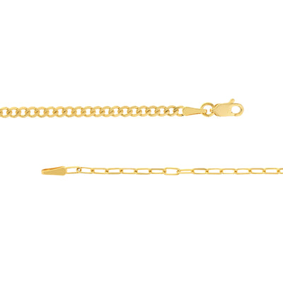 14K Yellow Gold 1.95mm 20" Polished Paper Clip Chain