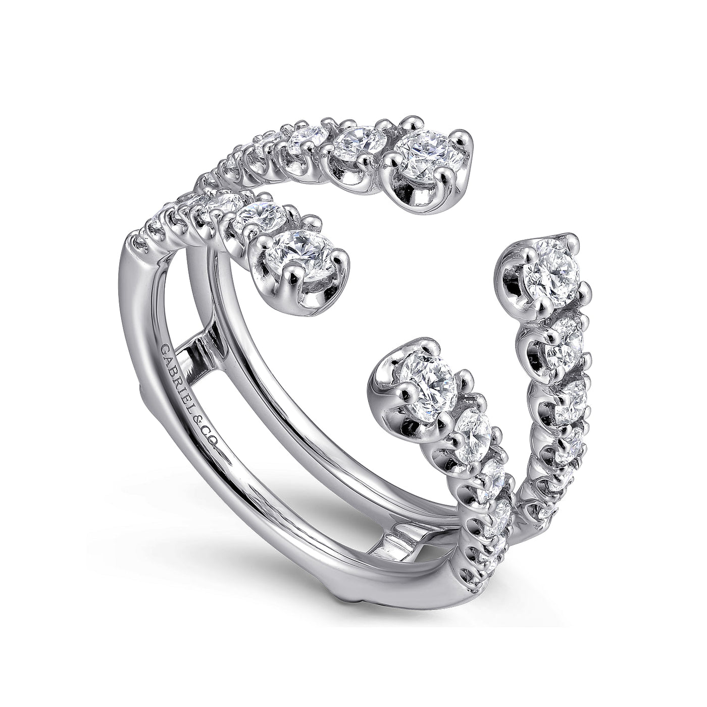 Gabriel 14K White Gold 0.85ctw Diamond Ring Guard