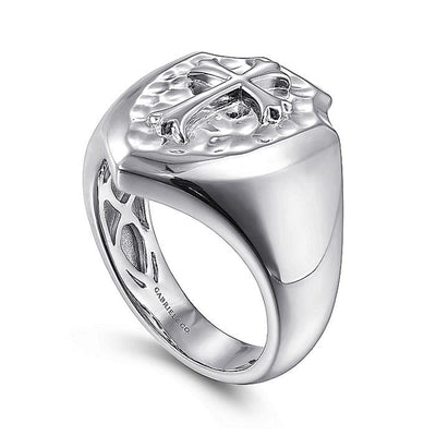 Gabriel Sterling Silver Cross Signet Signet Style Men's Ring