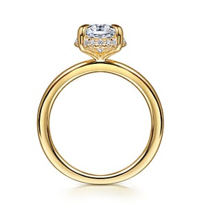 Gabriel - Lotus Collection 14K Yellow Gold 0.11ctw Hidden Halo Style Diamond Semi-Mount Engagement Ring