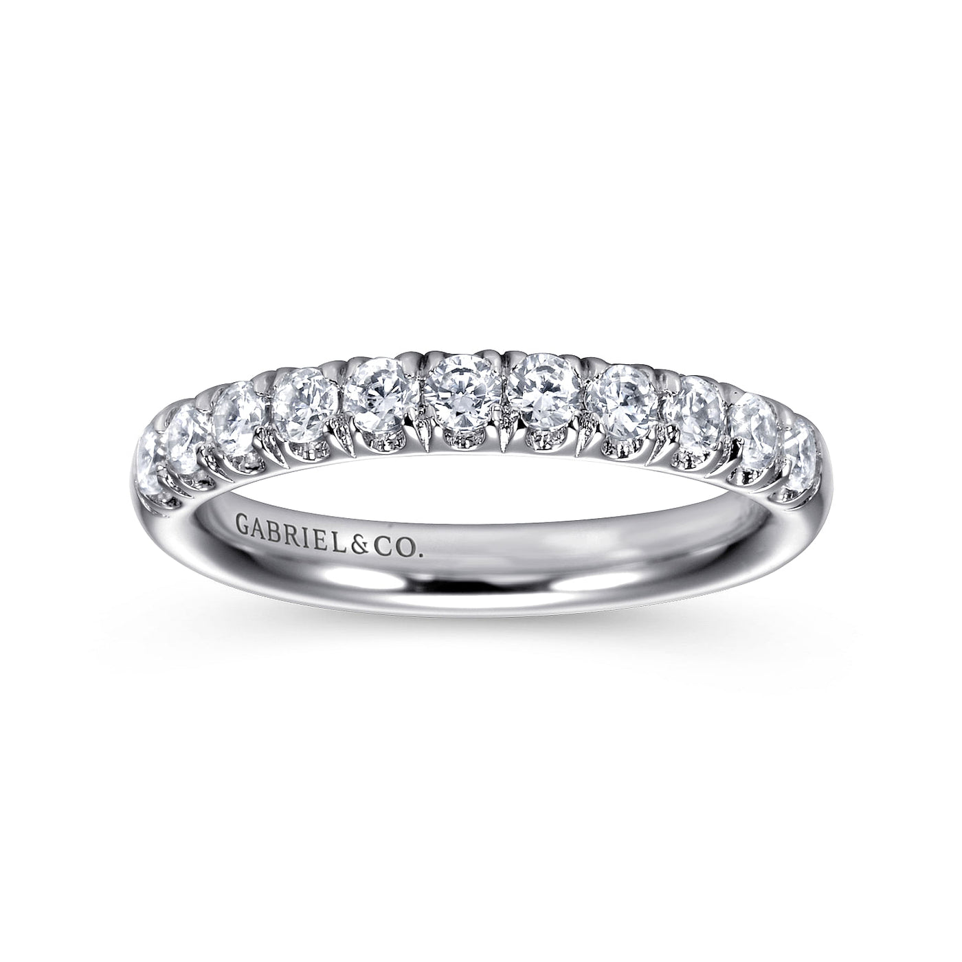 Gabriel 14K White Gold 0.476ctw Stackable Diamond Band
