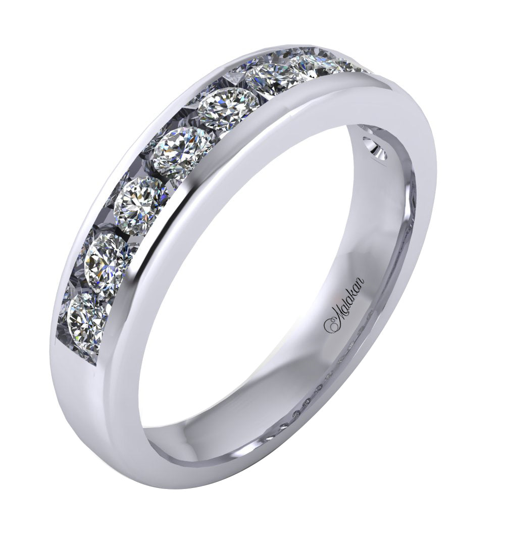 14K White Gold 0.75ctw Diamond Wedding Band