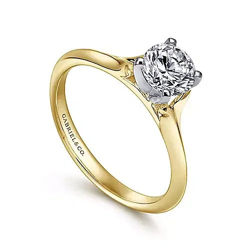 Gabriel 14K Yellow Gold 4 Prong Style Diamond Semi-Mount Engagement Ring