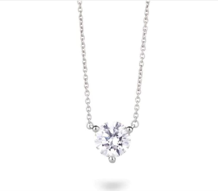 Estate 14K White Gold 1.00ctw Solitaire Style Lab Created Diamond Pendant