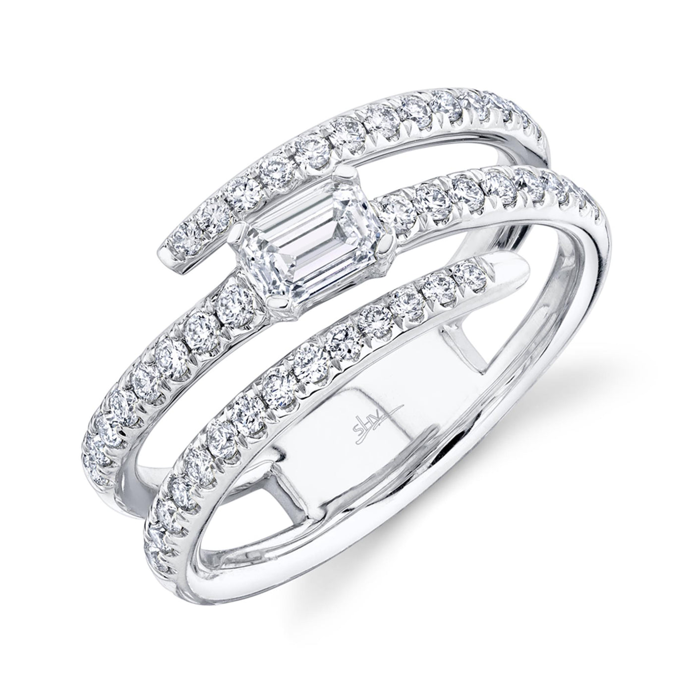 Shy Creation 14K White Gold 0.88ctw Fancy Diamond Fashion Ring
