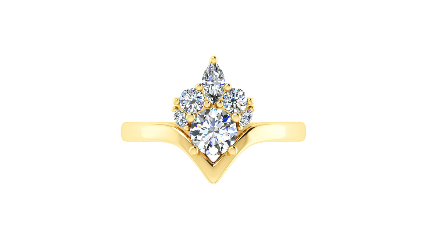 14K Yellow Gold 1.06ctw 4 Prong Engagement Ring by Thollot