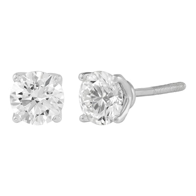 14K White Gold 0.83ctw Lab Grown Diamond Stud Earrings